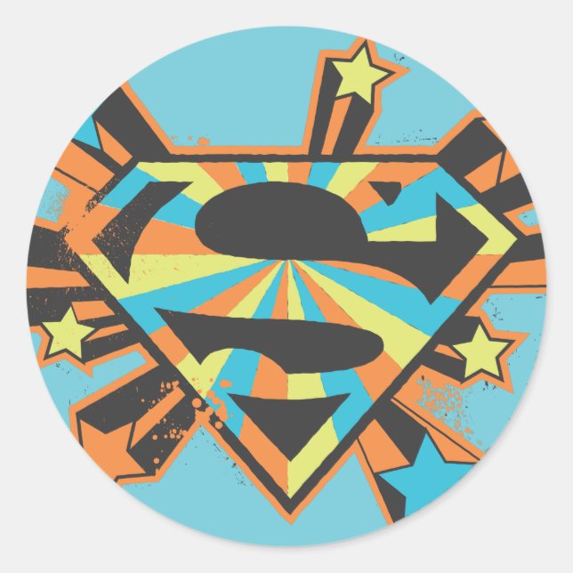 Logo für farbige Supergirl-Stars Runder Aufkleber (Vorderseite)
