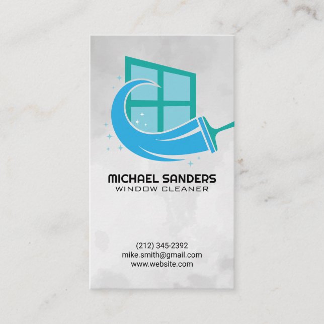 Logo für Fensterreiniger | Zuhause-Services Visitenkarte (Vorderseite)