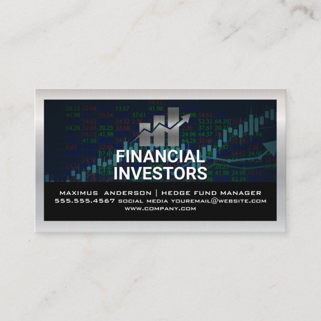 Logo für Finanzdiagramme | Bestandsberichte Visitenkarte (Vorderseite)