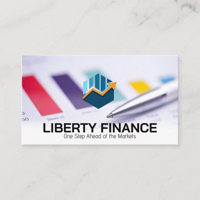 Logo für Finanzdiagramme | Corporate Office Visitenkarte (Vorderseite)