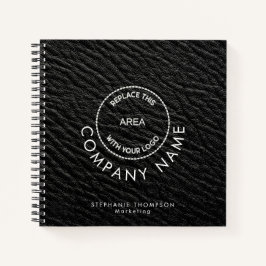 Logo für Firmenmitarbeiter QR Black Imitats Leathe Notizbuch