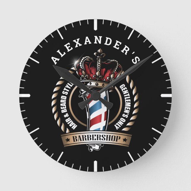 Logo für gekrönte Barberole personalisieren Uhr (Vorderseite)