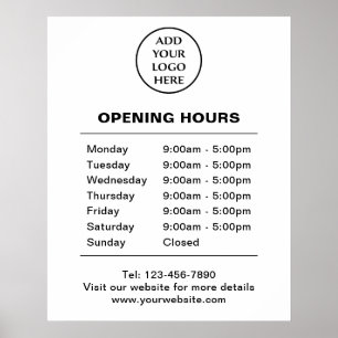 Logo für Geschäftsunternehmen in Geschäftszeiten s Poster