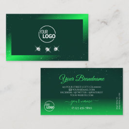 Logo für glänzende Smaragdgrüne glänzende Diamante Visitenkarte