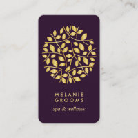 Logo für Gold-Blätter| Lila | Yoga für Wellness-Ma