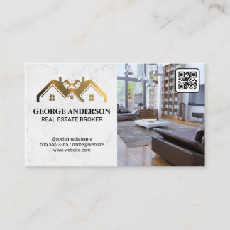 Logo für Gold-Eigenschaft | Wohnzimmer | QR-Code Visitenkarte
