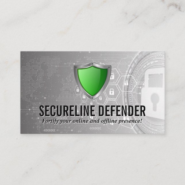 Logo für "Green Shield Security" | Moderner Hinter Visitenkarte (Vorderseite)