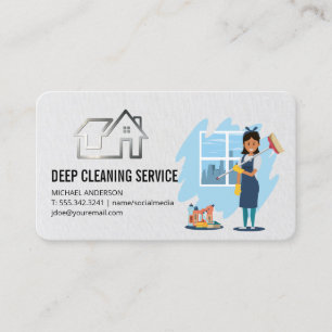 Logo für Hausreinigung Reinigungsdame Dienstmä Visitenkarte