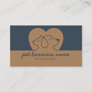 Logo für Haustiere Katze Herzstich Visitenkarte