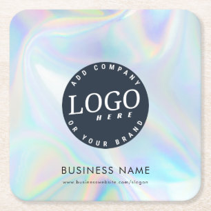 Logo für Holographic Company Rechteckiger Pappuntersetzer