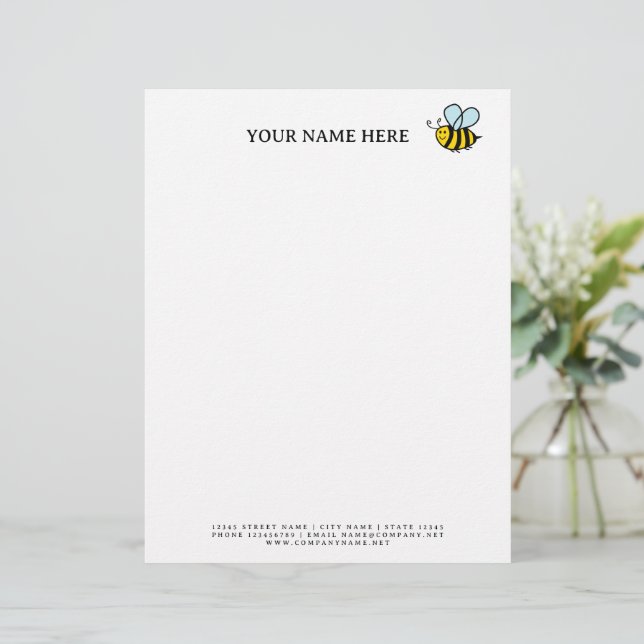 Logo für Honigbienen-Kopfbedeckung für Imker Briefbogen (Stehend Vorderseite)