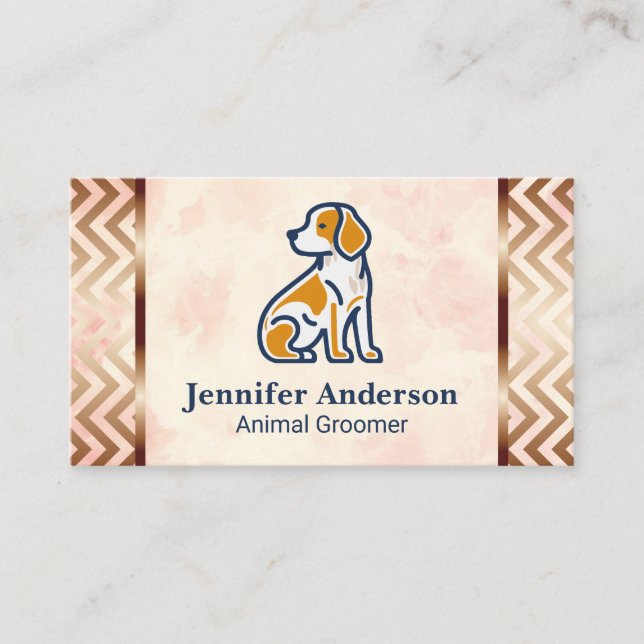 Logo für Hundesitzungen | Animal Groomer Visitenkarte (Vorderseite)
