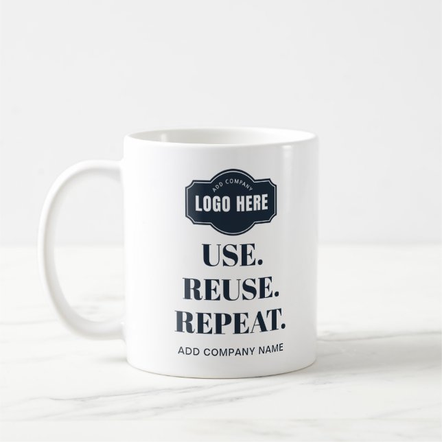 Logo für Ihr Unternehmen und Firmenname Kaffeetasse (Links)