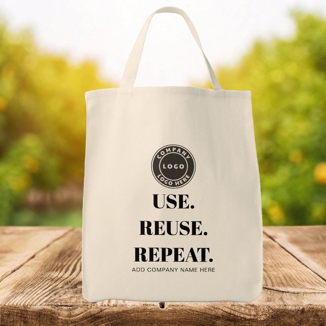 Logo für Ihr Unternehmen und Firmenname Tragetasche (Your Business Logo Slogan and Company Name Tote Bag)