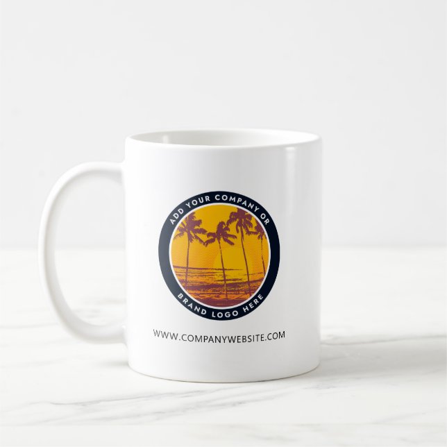 Logo für Ihre benutzerdefinierte Unternehmensmarke Kaffeetasse (Links)