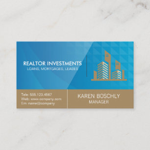 Logo für Immobilien-Anwesen   Blue Geometric Visitenkarte