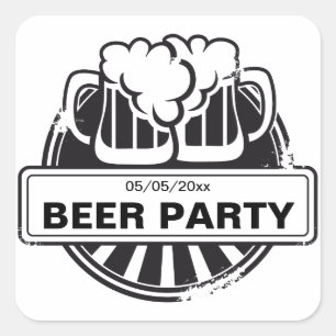 Logo für individuell anpassbare Bier Quadratischer Aufkleber
