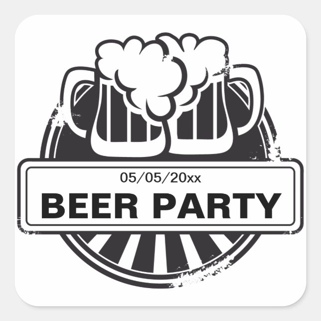 Logo für individuell anpassbare Bier Quadratischer Aufkleber (Vorderseite)