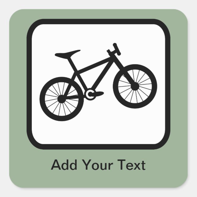 Logo für individuell anpassbare Mountainbiker Quadratischer Aufkleber (Vorderseite)