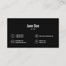 Logo für klassische Icons für schwarze Unternehmen Visitenkarte