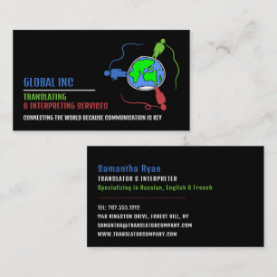 Logo für Kommunikation, Übersetzer und Dolmetscher Visitenkarte