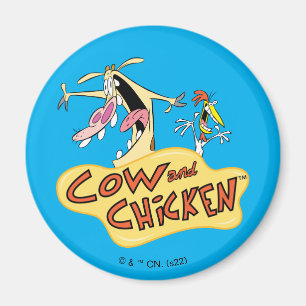 Logo für Kuh und Hühnchen Magnet