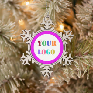 Logo für kundenspezifische Unternehmen Weihnachtsd Schneeflocken Zinn-Ornament