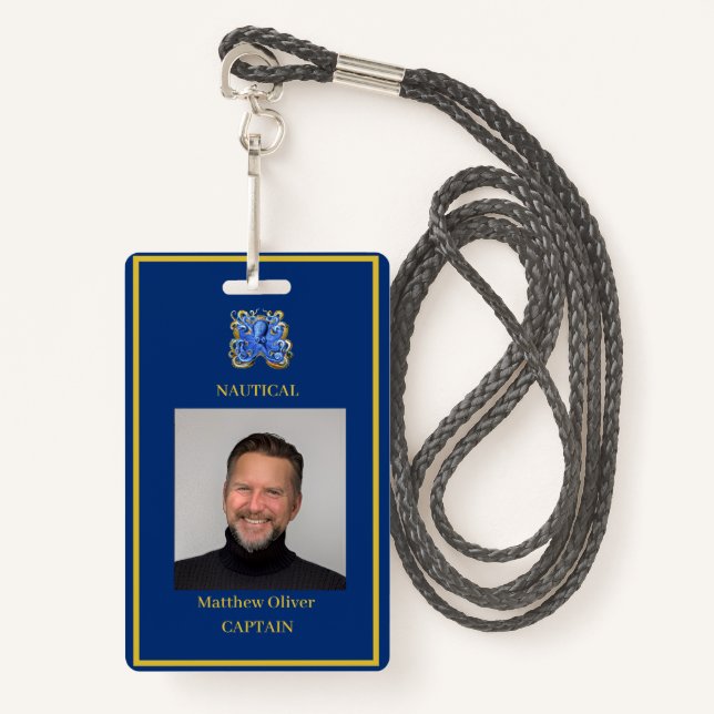 Logo für kundenspezifisches Navy-Foto Ausweis (Vorderseite mit Schlüsselband)