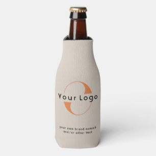 Logo für Light Tan + Black Text Company Business B Flaschenkühler