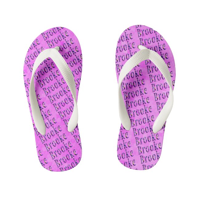Logo für lila Blumenbroke Kinderbadesandalen (Fußbett)