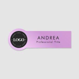 Logo für Lila runde Unternehmen Namensschild