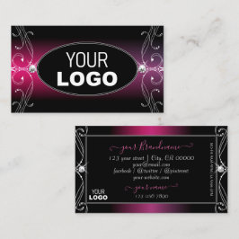 Logo für Lila Verzierte schwarzfarbene Diamanten Visitenkarte