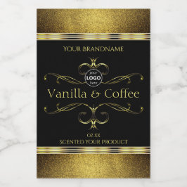 Logo für luxuriöse Black Gold Borders Lebensmitteletikett