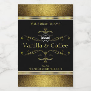 Logo für luxuriöse Black Gold Borders Lebensmitteletikett