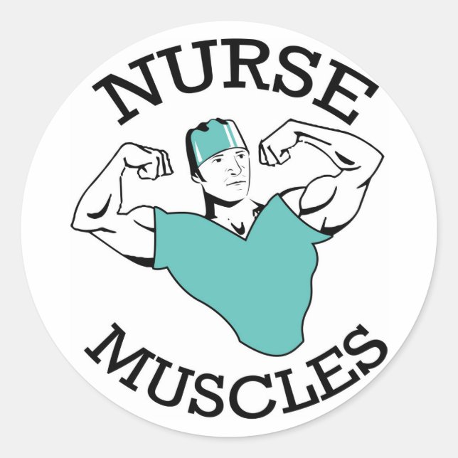 Logo für männliche Krankenschwestern Runder Aufkleber (Vorderseite)