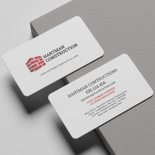 Logo für Maurer- und Bauunternehmer mit Ziegelwand Visitenkarte