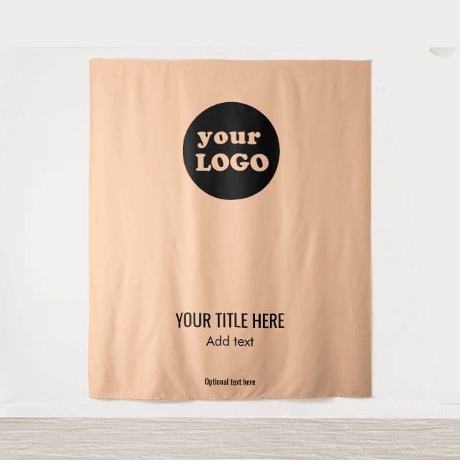 Logo für Minimalistische Pfirsichfirmen Wandteppich (Vorderseite)