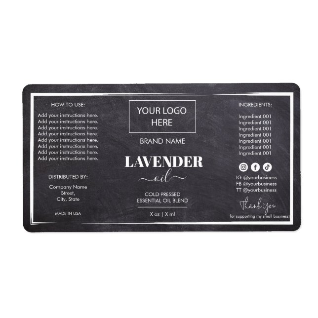 Logo für Minimalistische schwarze Dropper-Flasche (Vorne)