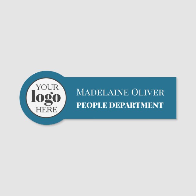 Logo für Mitarbeiter Blau Namensschild (Vorderseite)