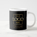 Logo für Mitarbeiter von personalisierten Unterneh Jumbo-Tasse<br><div class="desc">Eine moderne, maßgeschneiderte Business-Tasse mit Firmenlogo, Firmennamen und Text - ideal für Corporate Branding, Werbegeschenke und berufliche Geschenke. Diese personalisierte Kaffeetasse ist ideal für kleine Unternehmer, Unternehmer und Unternehmensteams, die wollte, ihre Marke praxisnah und stilvoll zu fördern. Egal ob Sie eine Messe veranstalten, Kundengeschenke schenken oder in Ihrer Büroküche Trinkbehälter...</div>