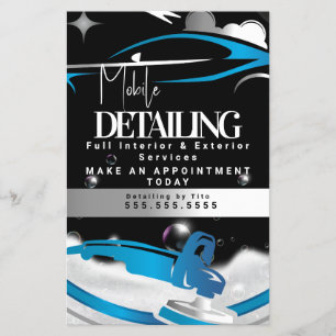 Logo für mobiles Autodetailing Blau Flyer