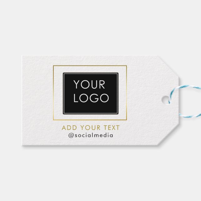 Logo für moderne Unternehmen Weiß Geschenkanhänger (Vorderseite (Horizontal))