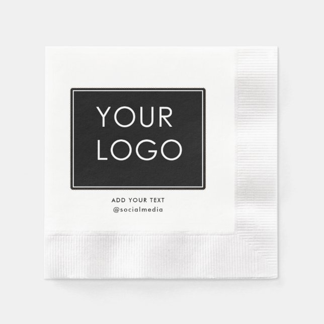 Logo für moderne Unternehmen Weiß Serviette (Vorderseite)