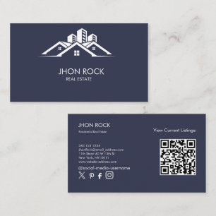 Logo für modernes Haus im Immobilienbereich dunkel Visitenkarte