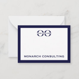 Logo für Navy Blue und White Typographic Business Mitteilungskarte