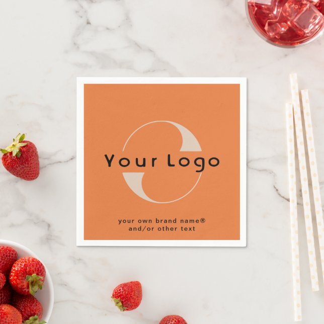 Logo für Orange + Black Text Company Business Pape Serviette (Beispiel)