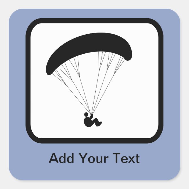 Logo für Paraglider Quadratischer Aufkleber (Vorderseite)