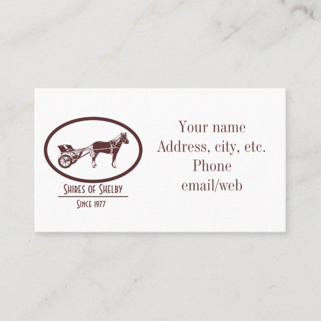 Logo für Pferde und Buggy Visitenkarte (Vorderseite)