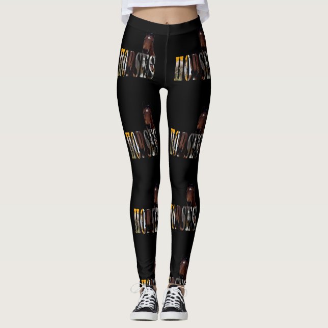 Logo für Pferde und Pferde, schwarz Leggings (Vorderseite)
