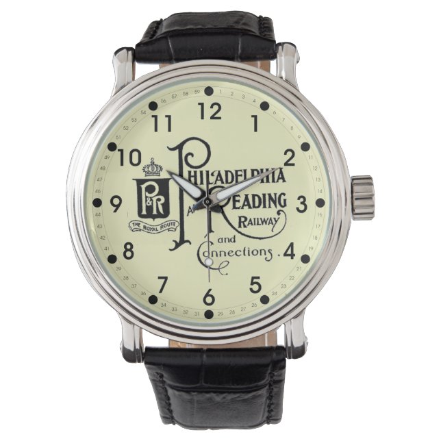 Logo für Philadelphia und Reading Railway Armbanduhr (Vorderseite)